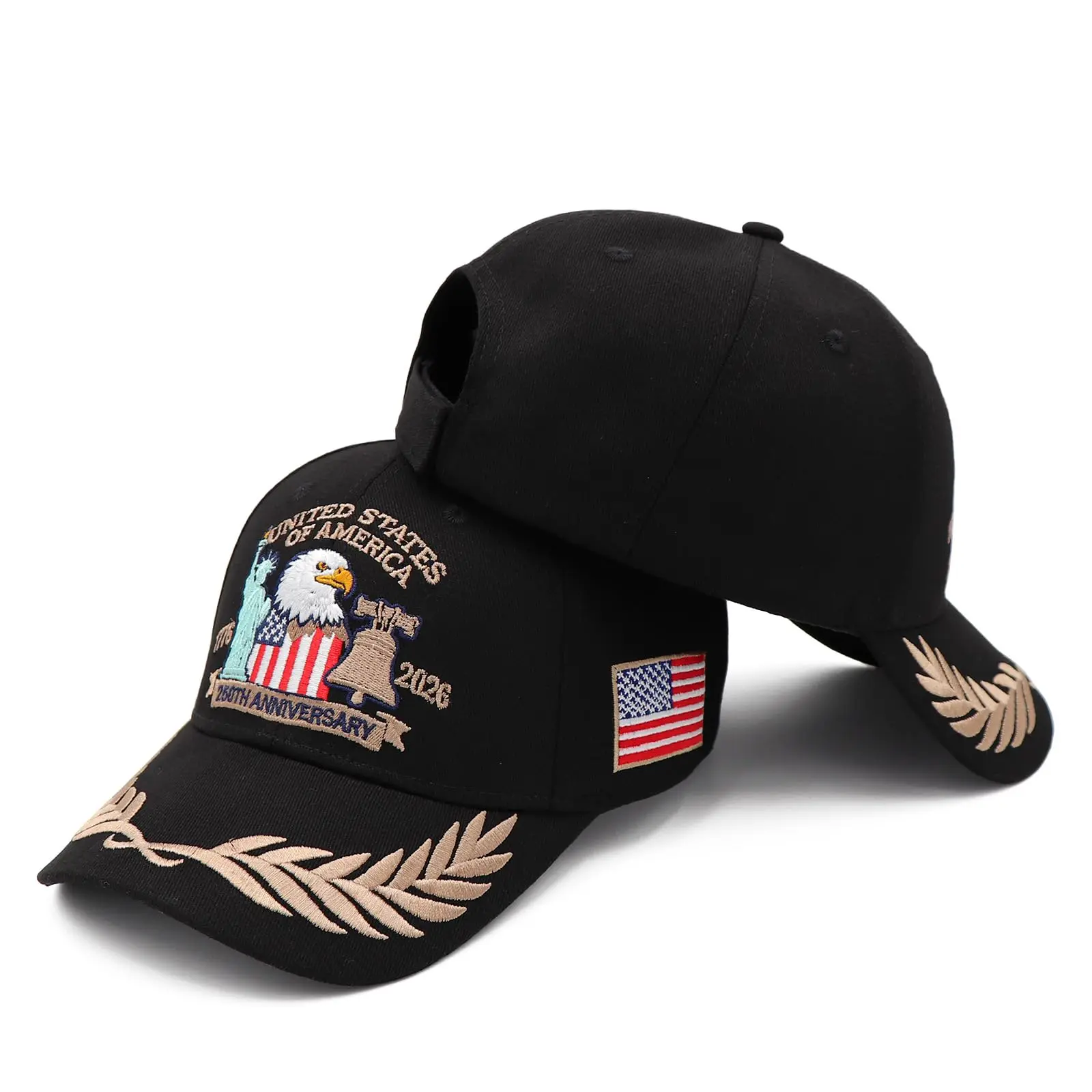 United States 250 Anniversary USA Hat 1776-2026 Adjustable Embroidered Patriotic Hats 250 American Hat for Men Women