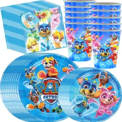 Paw Patrol dekoracje urodzinowe motyw dziecięcy zastawa stołowa talerz papierowy kubek serwetki Canine Chase Baby Shower zaopatrzenie firm chłopców