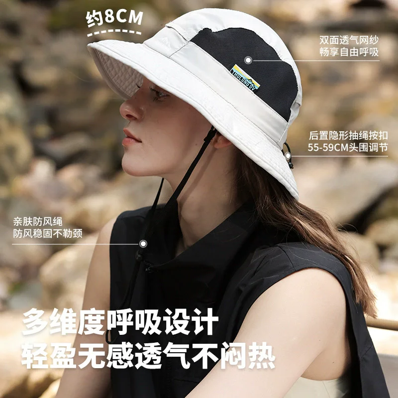 Japanese Functional Style Sunscreen Bucket Hats for Men and Women Summer Outdoor Leisure Mesh Breathable Quick Drying Hiking Cap
