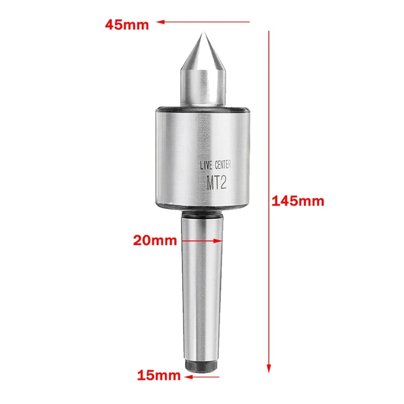 MT2 0.000197 Inch 60 Degree Steel Lathe Live Center Taper Tool Lathe Live Center Taper Tool image 6