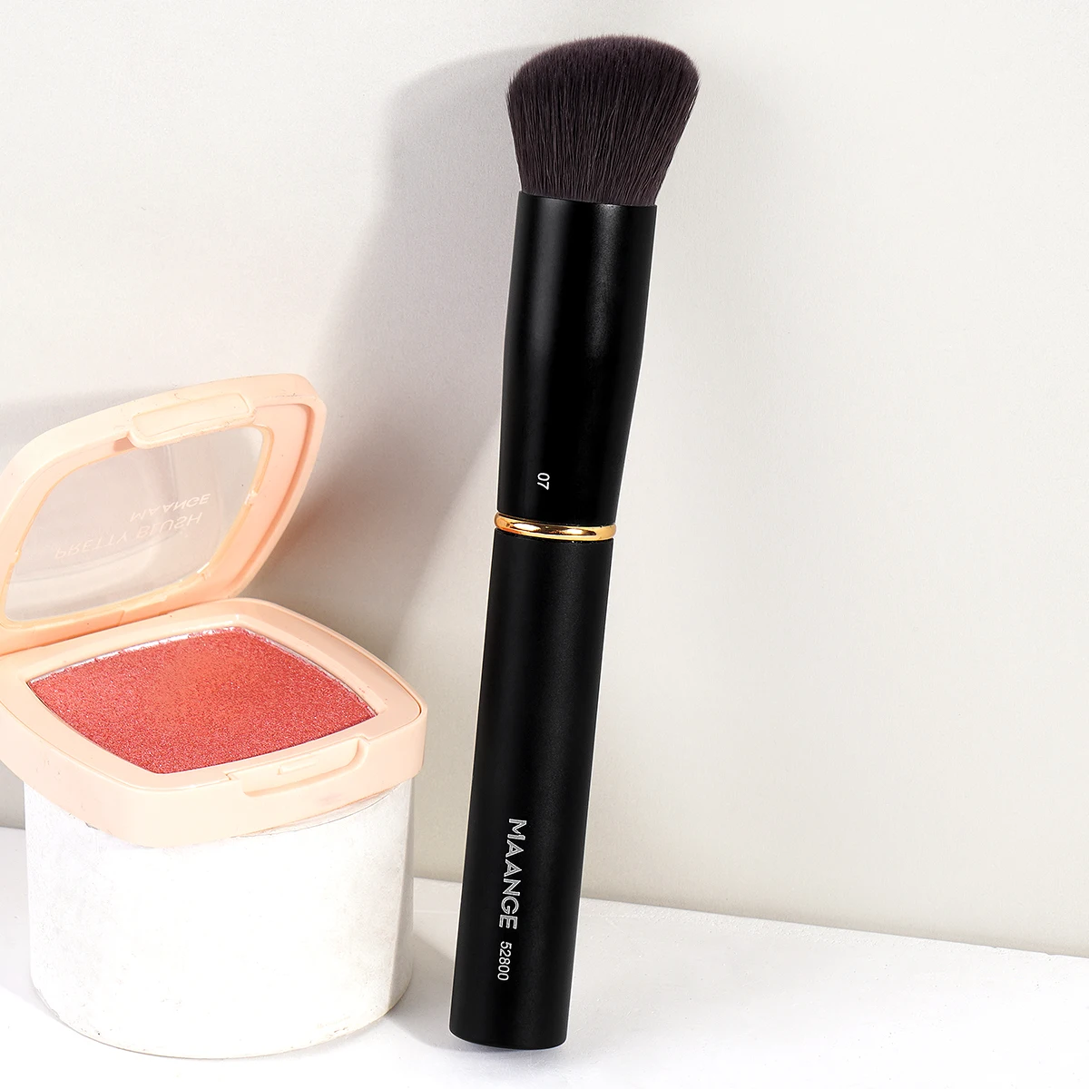 MAANGE 1 قطعة فرشاة ماكياج بزاوية قسط كثيفة الشعر الاصطناعية لأحمر الخدود المخفي فرشاة وجه مستحضرات التجميل مزج الملحقات #2
