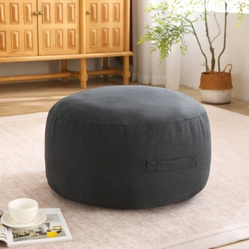 Multi-functional Round Seat Cushion Cover Unstuffed with Pocket Sofa Stool Cover Large Capacity Storage Bag Home Use