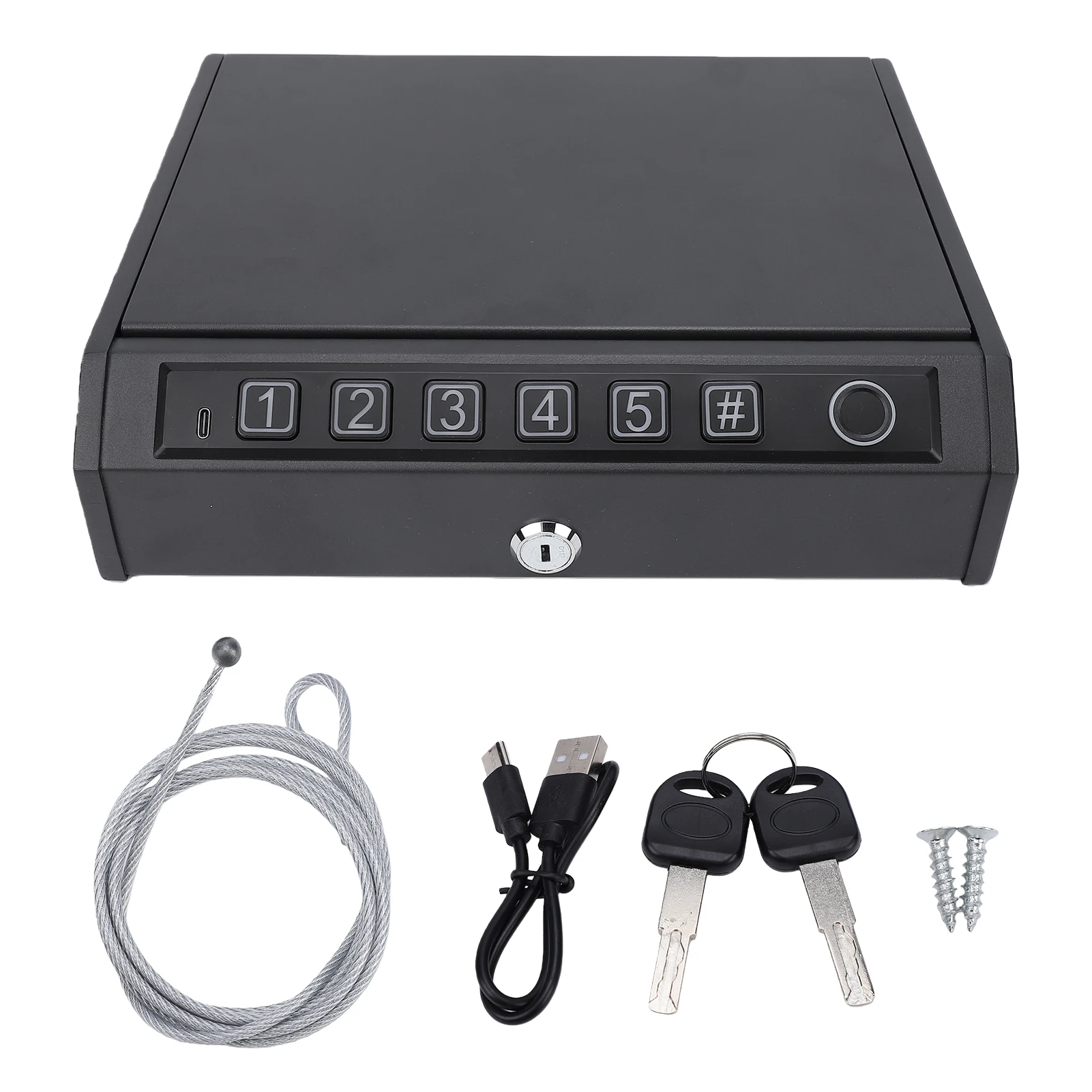 Small Safe Box Travel Lock Storage Firearms Safe Digit Password/Fingerprint/Key Security Locks for Passport Jelwery Cash Gold