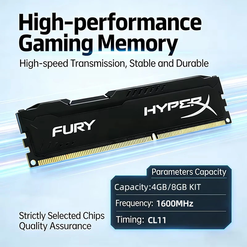 Memoria Kingston DDR3 Kit 8GB (2x4GB) 16GB (2x8GB) 1600MHz RAM de Escritorio 1.5V DIMM PC3-12800