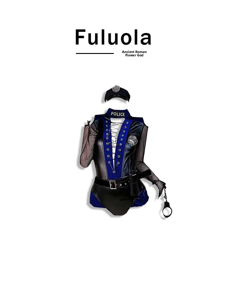 

Fuluola2025 Новый женский полицейский костюм для косплея на Хэллоуин, ночной клуб, DS orm Street Sle, низкая талия, ор Брюки