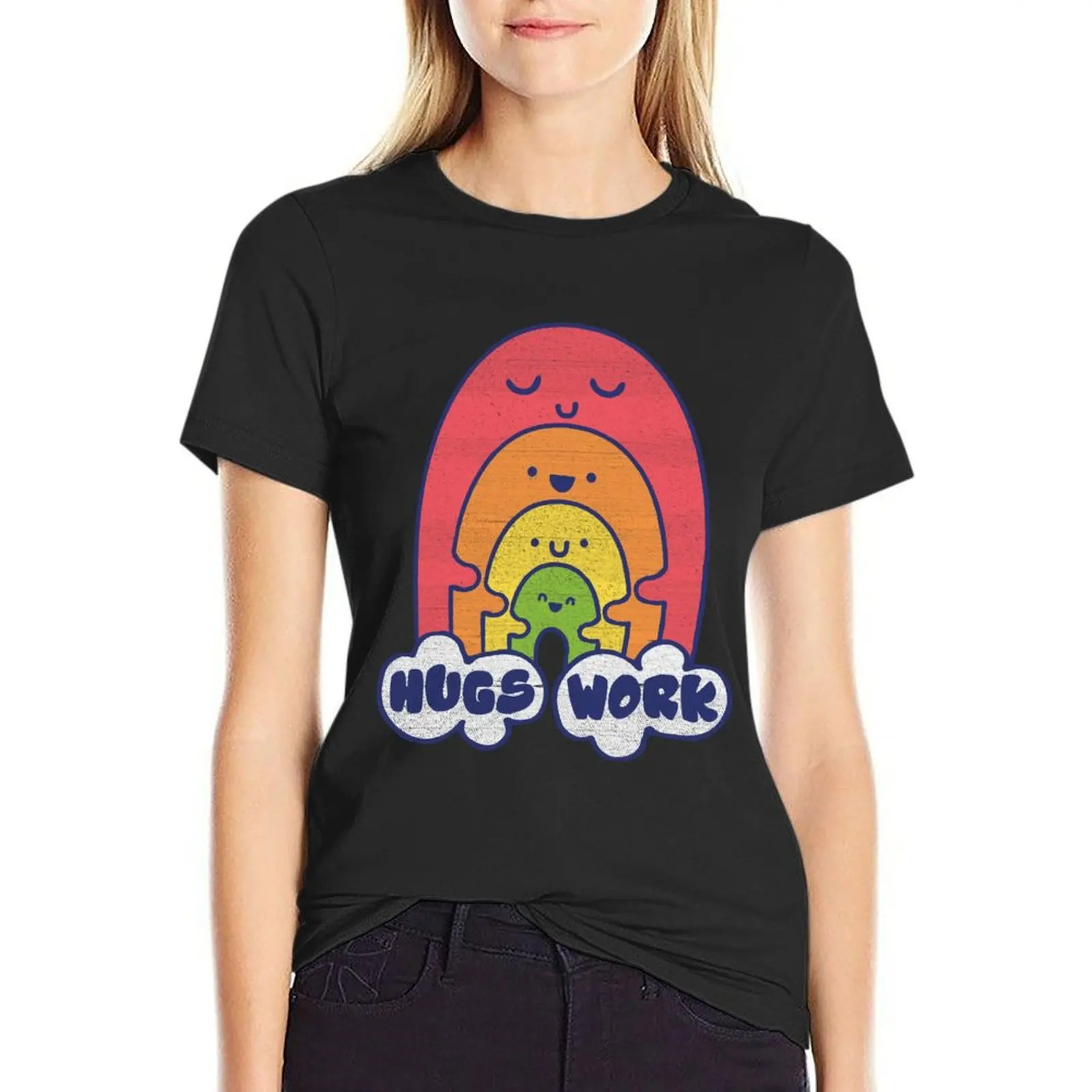 HUGS WORK T-Shirt Aesthetic clothing Female clothing tees graphics Women t shirt