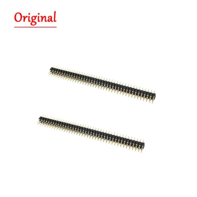 5pcs/lot 2.54 double row pin header 2*40pin spacing 2.54mm Circular hole pin Round hole pin header 2*40p gold-plated connector