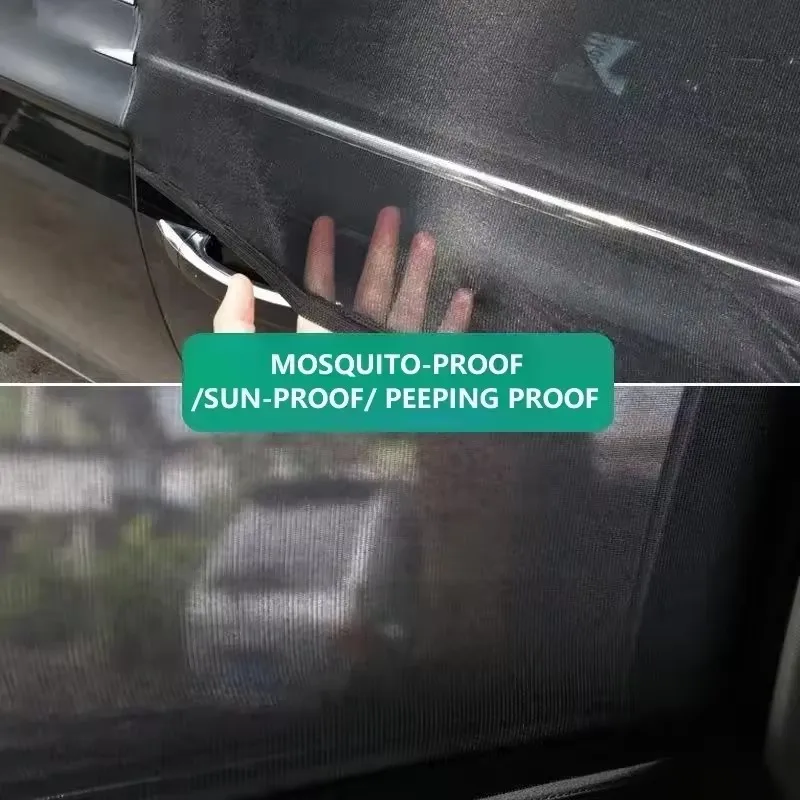4 pçs janela do carro pára-sol malha uv proteção respirável sombra cortina evitar mosquito auto janela lateral traseira viseira de sol capa