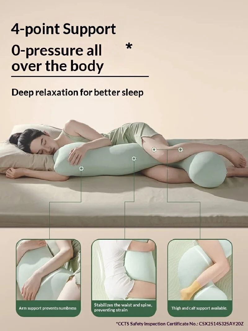 Fumian Long Body Pillow Removable Washable Soft Ergonomic Leg Support Sleeping Pillow For Adult Pregnant Women