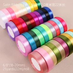 25yards/roll 20mm Satin Ribbon DIY Handmade Crafts Fabric Christmas Halloween Wedding Party Gift Box Flower Cake Decoration Tape