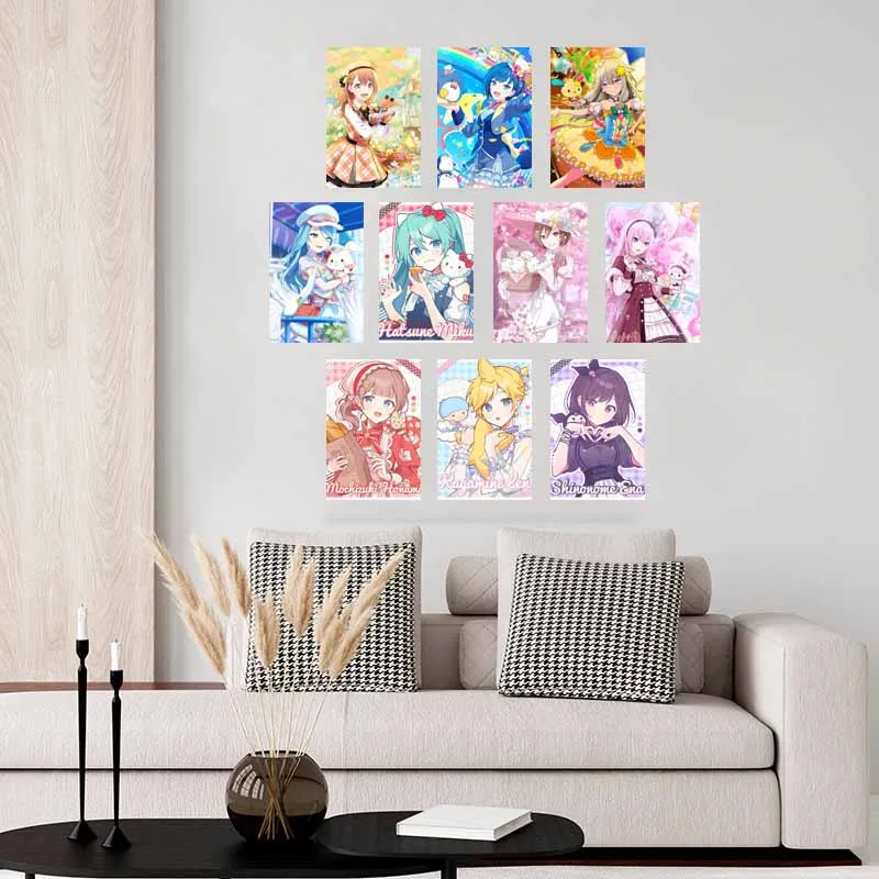 10/30 قطعة مشروع لطيف Sekai الشكل المشارك بطاقة روي موموي إيري الكرتون جدار الكولاج عدة النوم ديكور المنزل بطاقات المراهقين المقتنيات #4