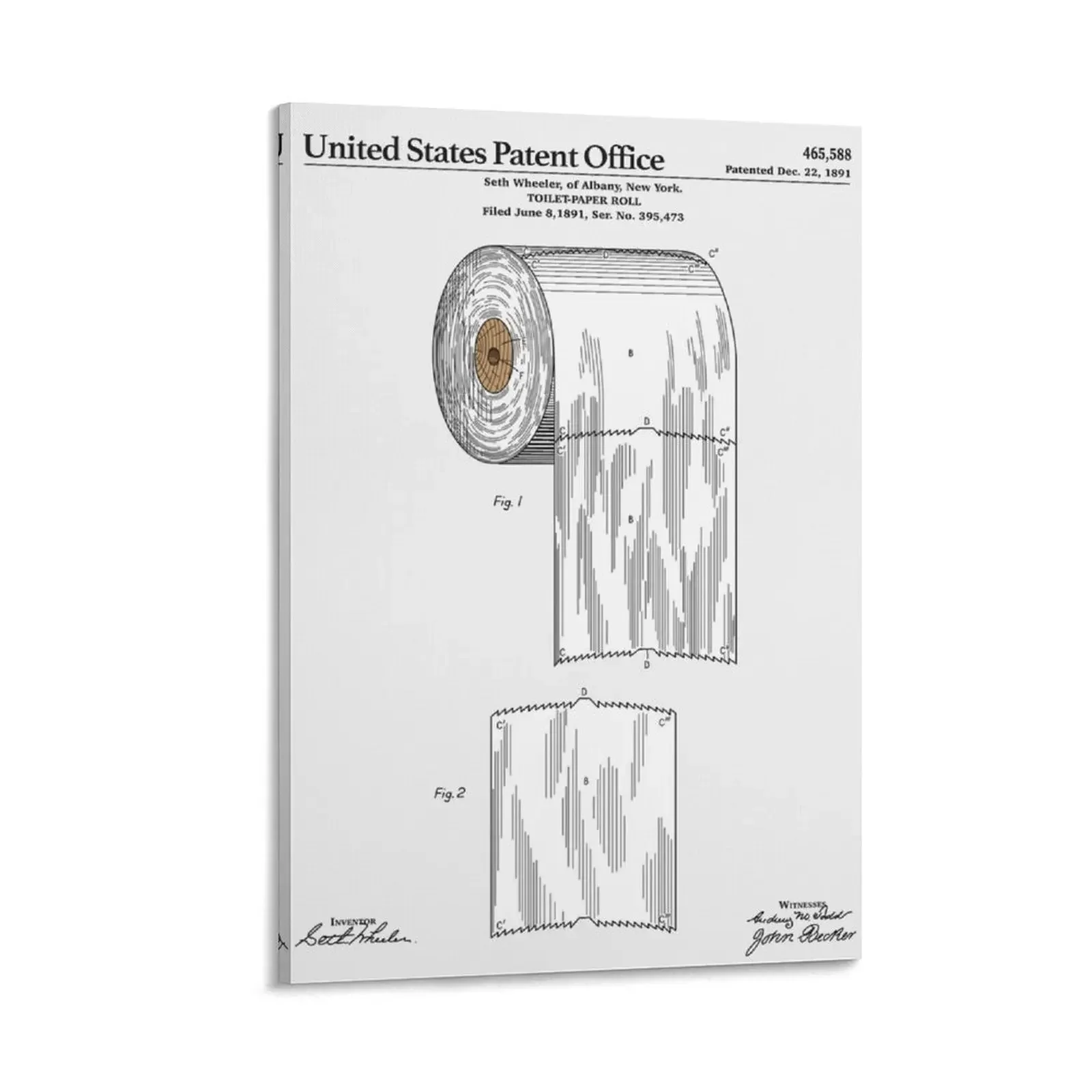 

Toilet Paper Roll Patent Canvas Painting wall decor ornaments for home Decoration for bedroom