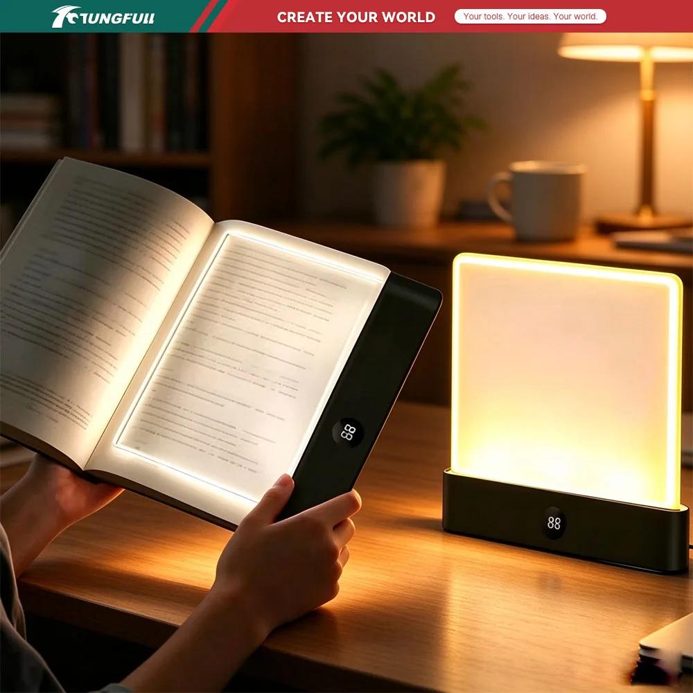 USB Charging Book Reading Lamp Portable LED Eye Protection Night Light Flat Panel Student Bedroom Indoor Night Vision Desk Lamp