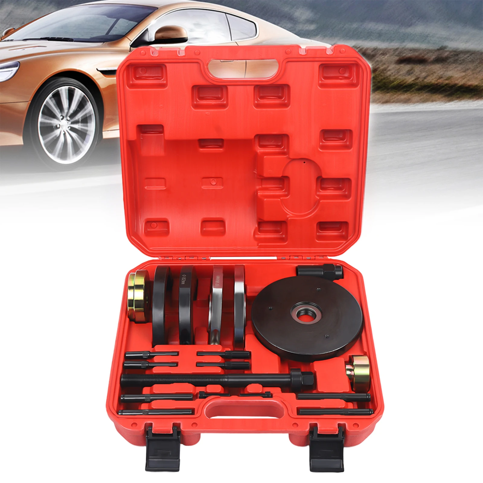 82mm Wheel Drive Hub Bearing Tool Puller Kit Wheel Hub Bearing Unit Kit Wheel Axle Hub Puller Set With Storage Box 40x28x12cm