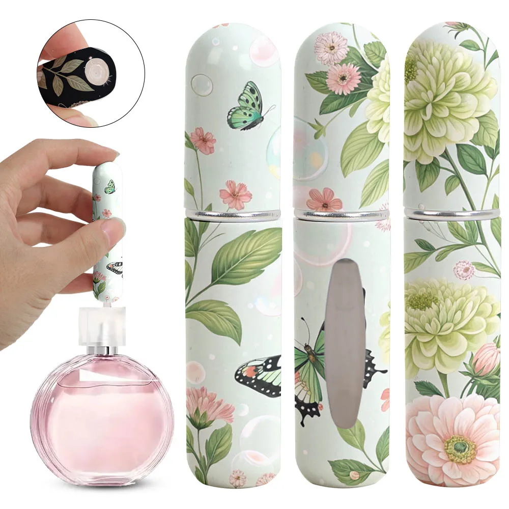 New 5ml Mini Perfume Bottle Refillable Portable Empty Cosmetic Containers Empty Storage Sprayer Spray Rotating Bottle