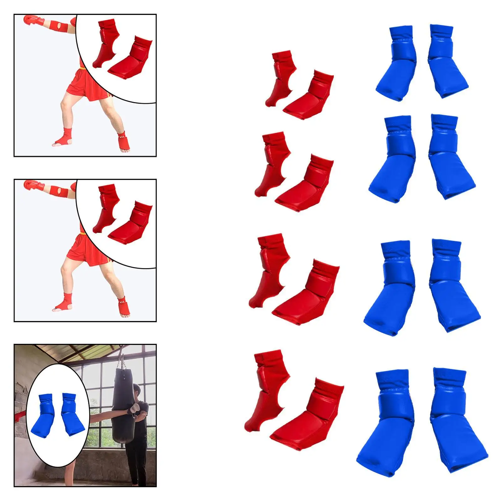 

Kickboxing Training Boxing Foot Gear PU Material Foam Lined Non Slip Protector for Karate Sanda Sparring Martial Arts