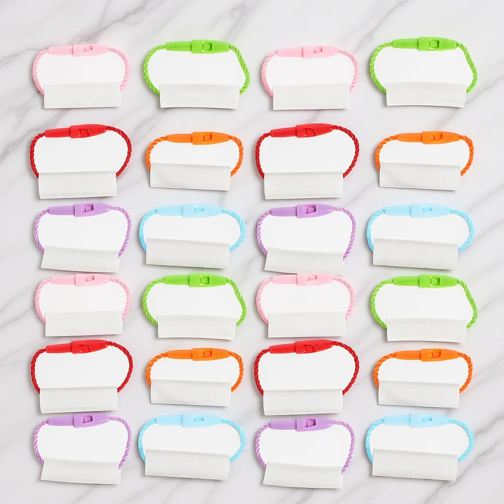 

30Pcs Name Tag Labels Writable Hanging Rings Random Color for Daycare Preschool Clothing Water Bottle Labels Name Tags