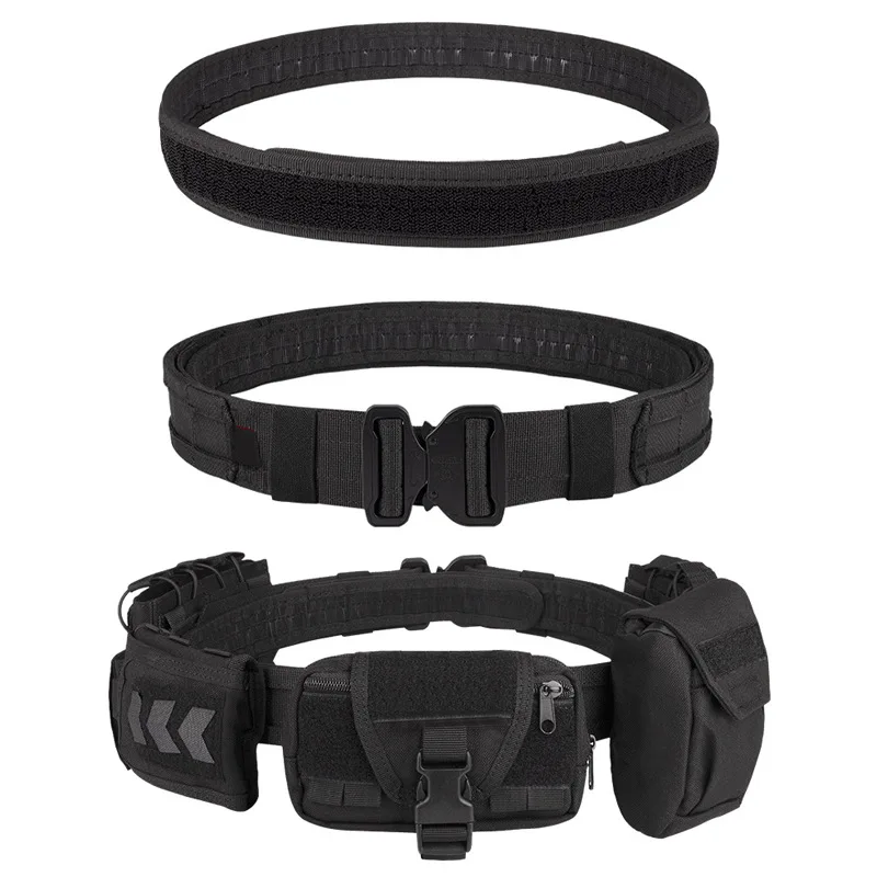 6 in 1 Polyester Tactical Belt Outdoor Training Use Multifunction CP Mag Pouch Hunting Accessories Tactical Belt