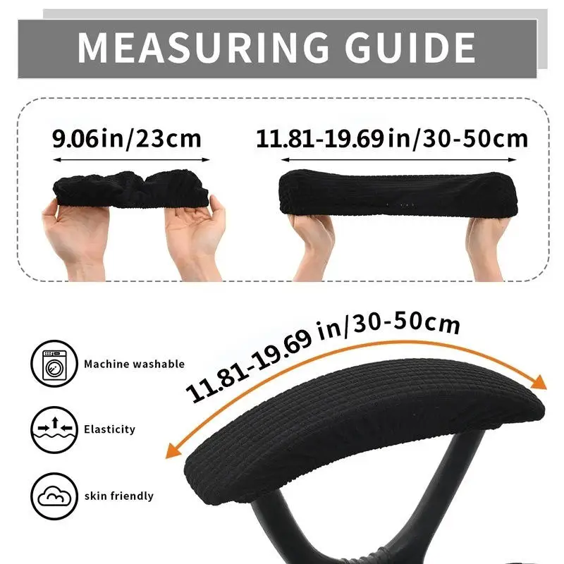 1 Paar elastische Armlehnenbezüge für Bürostuhl, Jacquard, drehbarer Chalr-Armschutz, einfarbig, Armchalr-Abdeckungen für Büro und Zuhause