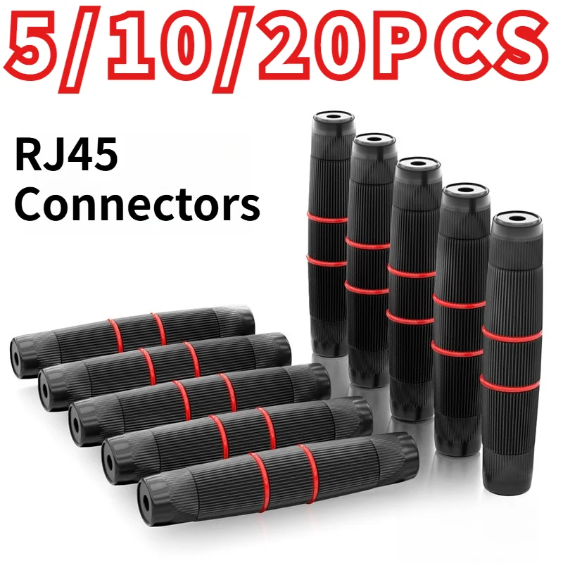 RJ45 Coupler IP67 Waterproof Outdoor Ethernet Cable Extender Connector LAN Network Cable Straight‑Through Docking Joint