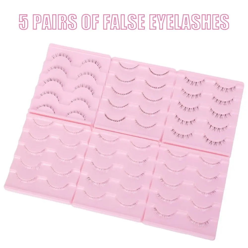 5 Paar untere Wimpern unter Wimpern weiche untere Wimpern klares Band Manga untere Wimpern natürliche Wimpern Make-up-Tool