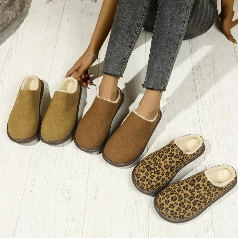 المرأة سميكة سوليد مبطن نعال من القطن داخلي المضادة للانزلاق ومقاومة للاهتراء نعال من القطن شتاء دافئ المرأة النعال