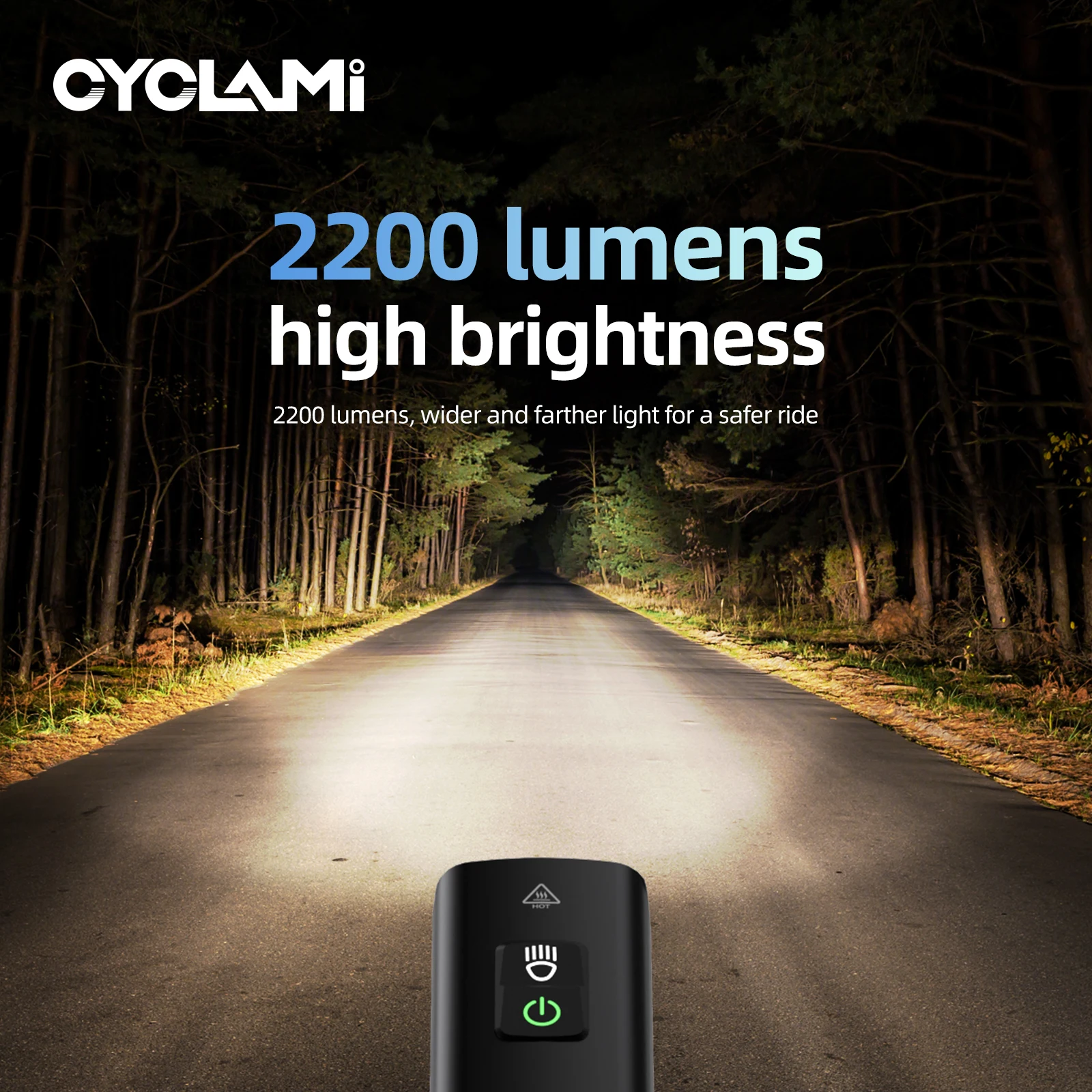 CYCLAMI CYC2200 CYC 2200 Lumens Headlight Ultra High Brightness Front Light Lamp Hanging installation Aluminum Alloy Type-C IPX6