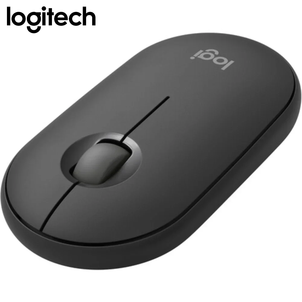 Logitech Pebble M350 Mouse silencioso Bluetooth 2.4G modo duplo compatível com laptops (grafite tonal) preto