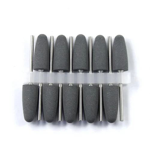 Imagen 2 del producto 10 unids/set pulidor de goma de silicona Dental laboratorio Dental fresa de goma de silicona para pulido de acrílico Bur grueso/medio/fino