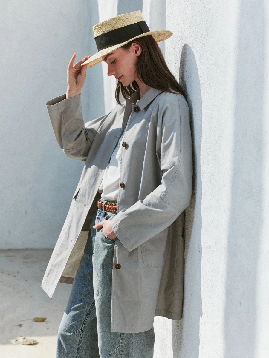 

Удобная свободная женская хлопковая куртка из высококачественного льняного материала для весны и лета, цвет морской волны, в корейском стиле, повседневная одежда