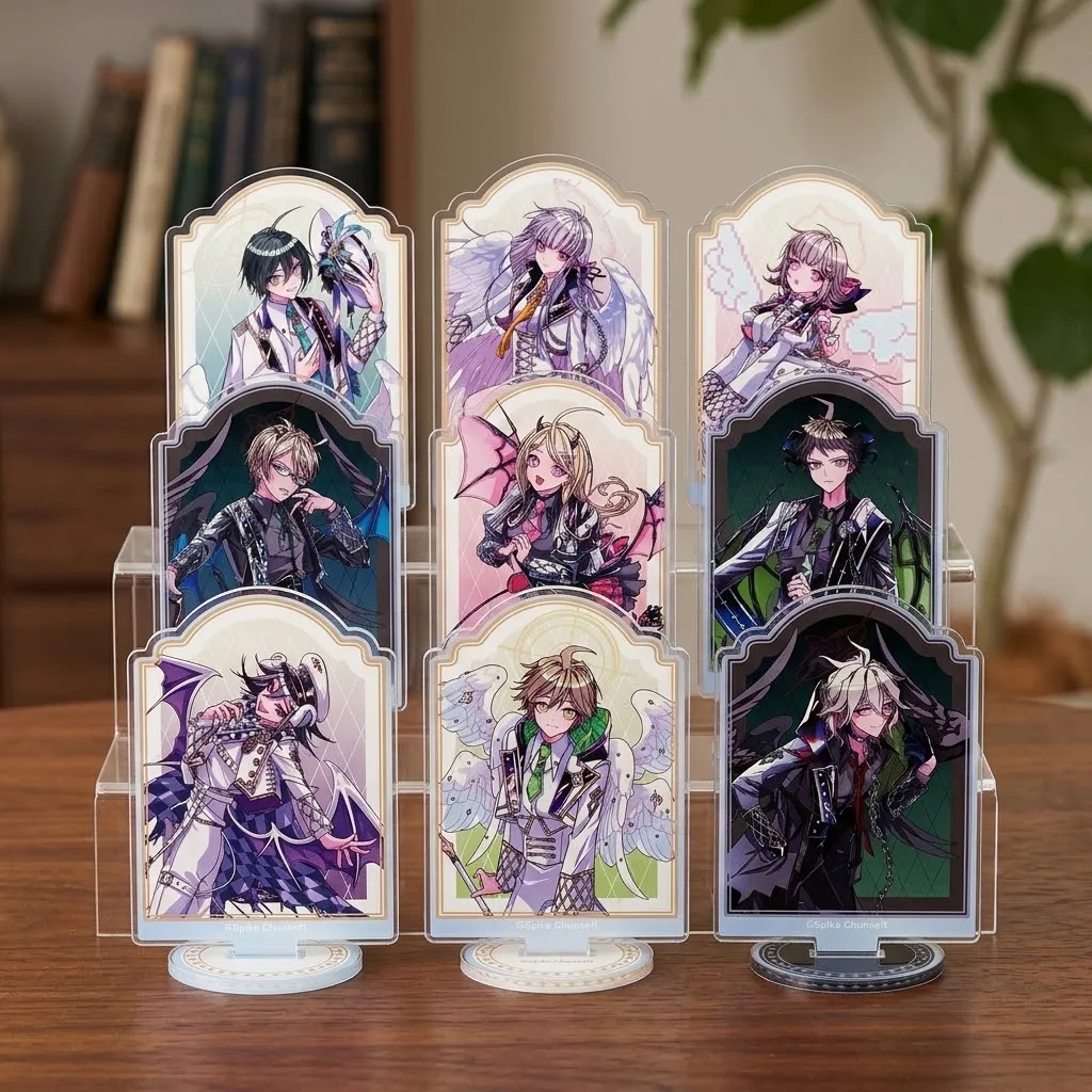 Danganronpa Makoto Naegi Kyoko Kirigiri DR Junko Enoshima Acrylic Stand Keychain Collectible Desk Figure Kit Set Pack Gift Cute