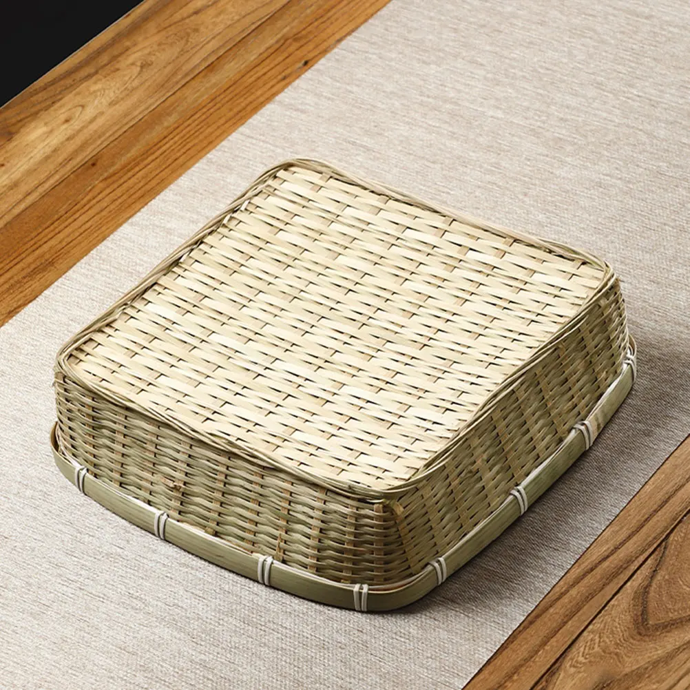 

Bamboo Storage Basket Household Kitchen Fruit Tray Snack Picnic Packing Solution Lightweight Decorative Homeware
