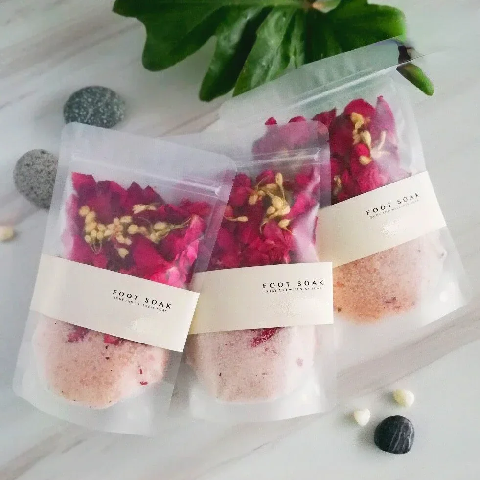 100g Bath Salts Body Scrub Himalayan Salt Rock Himalayan Red  Rose Salt Nuclear Pollution Prevention Salts Body Flower