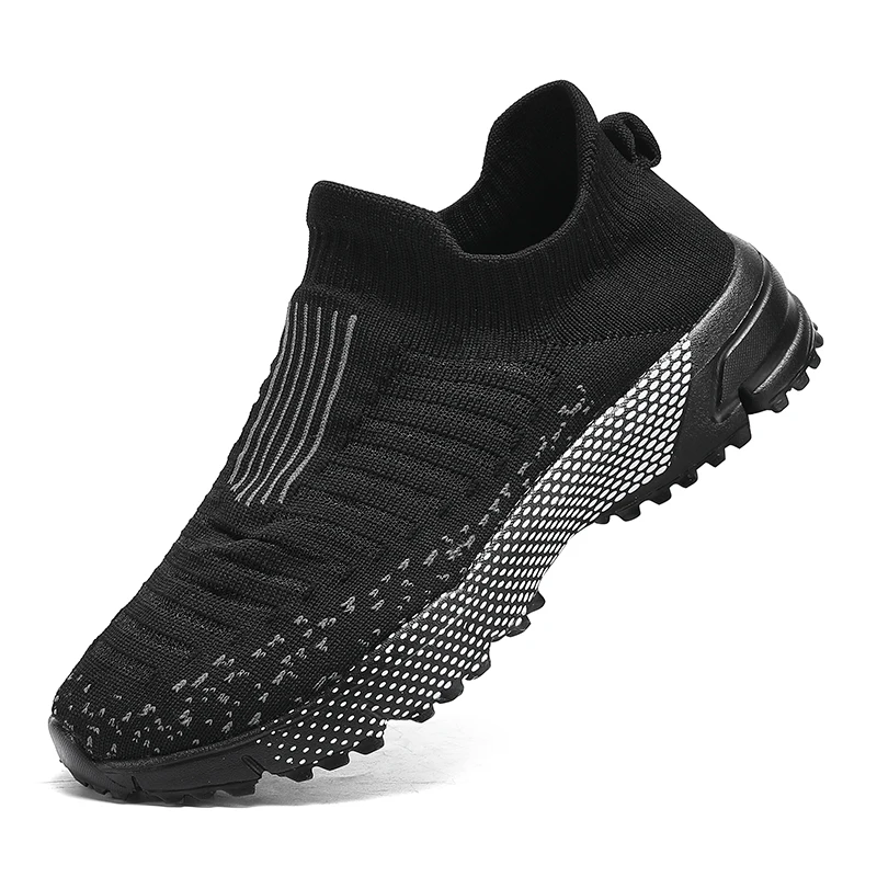 Men Sports Running Black Jogging Shoes Casual Sneakers Outdoor Breathable Mesh for Women Light Shock-absorption Black Tennis