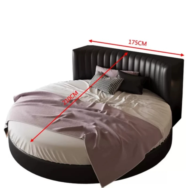 Cloud Leather Beds Unique French Modern Pallet Partition Beds Round Simple Sofa Muebles Para Dormitorio Furniture Bedroom Set