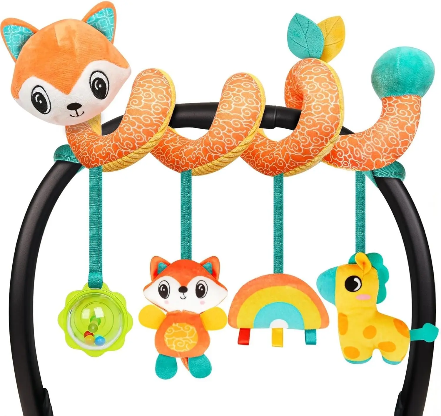 Juguetes para asiento de coche de bebé, cochecito de actividades, juguete para niños y niñas de 0 3 6 9 10 12 meses, juguetes de peluche colgantes en espiral, juguetes para Baby Shower