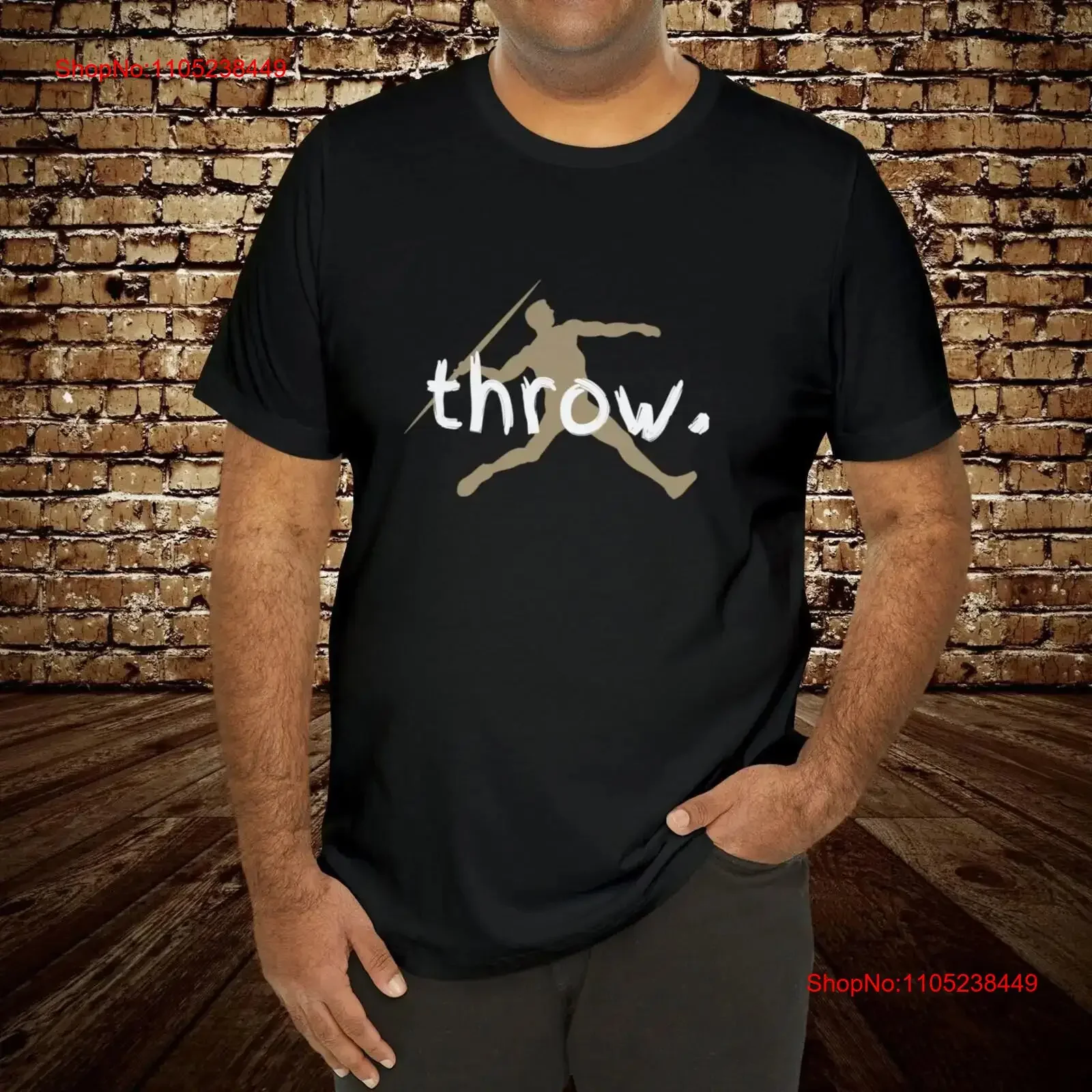 Distressed Javelin Thrower T Shirt Track and Field Male Throwing vintage Washed Stretched Versatile Soft Casual Unisex