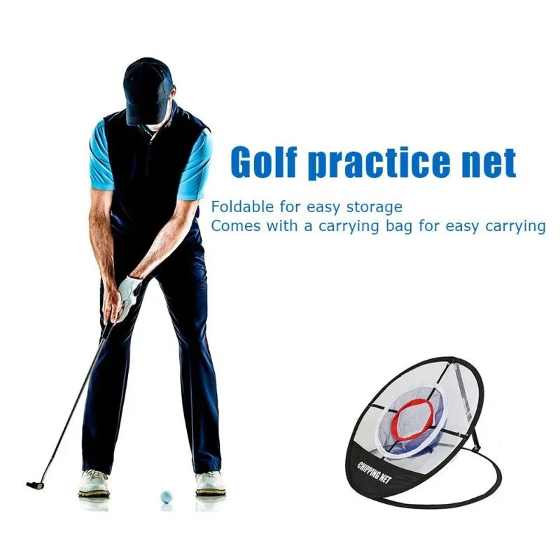 Golf Pop UP Indoor Outdoor Chipping Net Foldable Golf Chipping Net Target Practice Net Golf Triple Collector Net