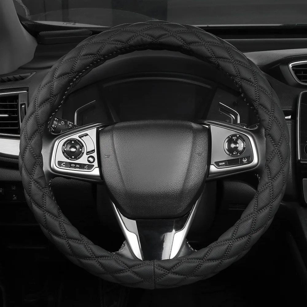 

Universal Anti Slip Steering Wheel Cover Breathable Trendy Leather Protection Protector 38cm Car Accessories Vehicle