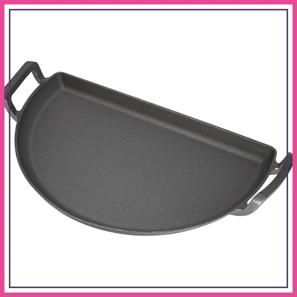 

3-in-1 Cast Iron Griddle Pan 22" for Kettle Grills - Sear, Griddle & Drip