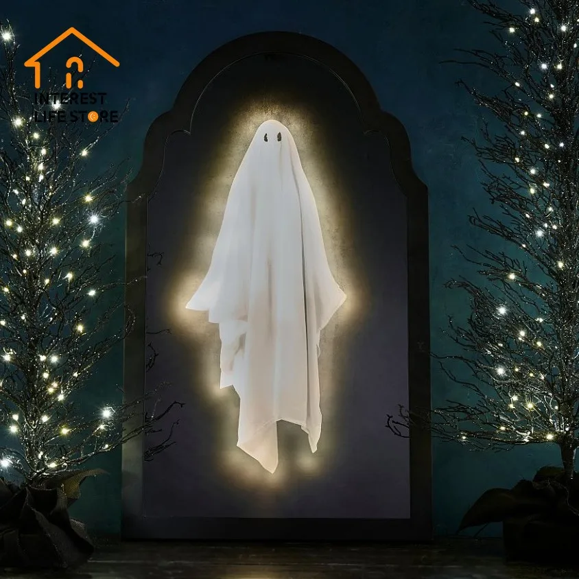جديد حار هالوين الهولوغرام شبح مرآة ضوء الليل اكسسوارات المنزل مخيف هالوماس غرفة ديكور مرعب شبح لوازم الحفلات #4