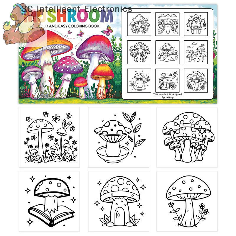 

Vibrant Cover Design Mushroom Floral Coloring Book Positive Declaration Book Perfect For Creative Play And Relaxation