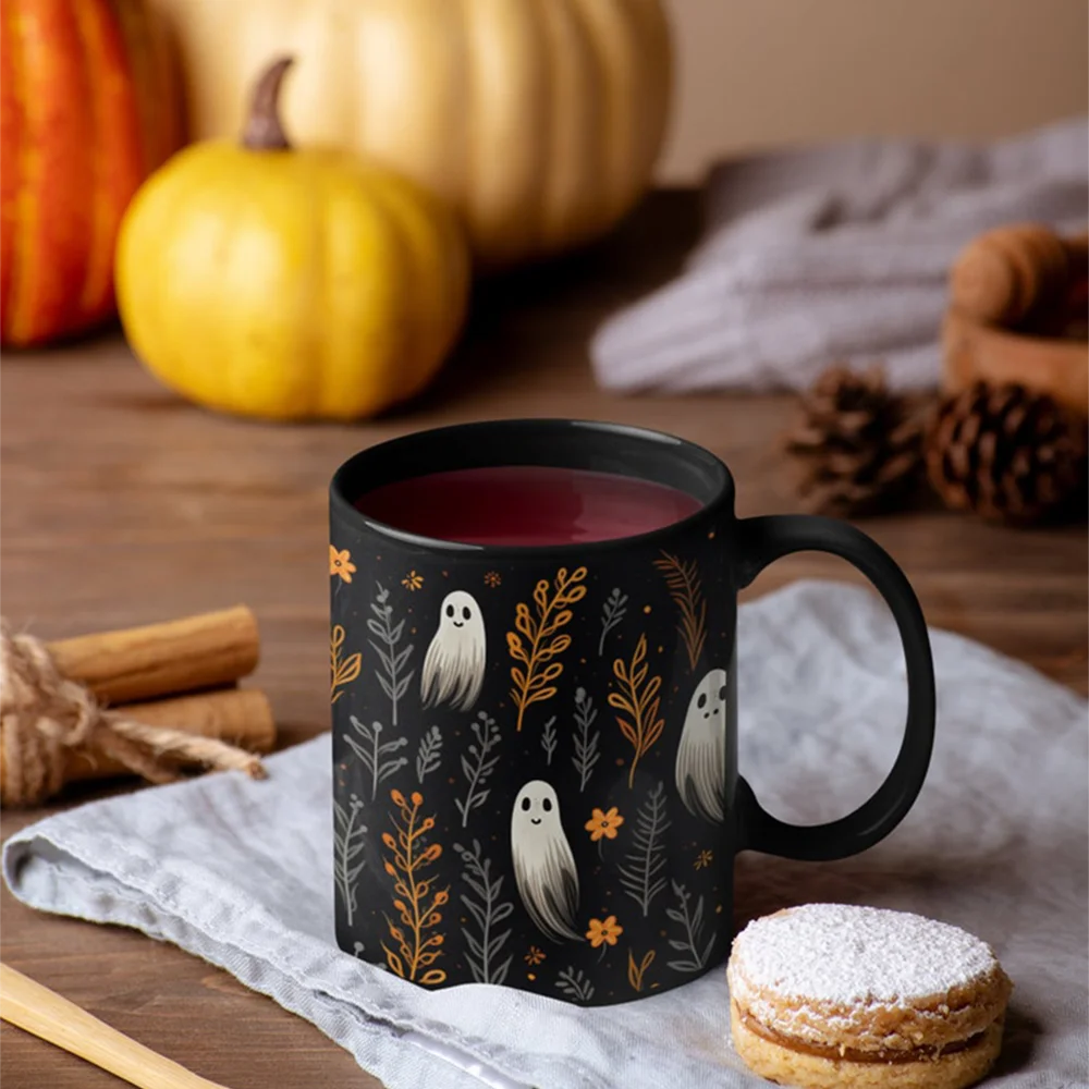 

High Quality Customizable Halloween Mug with Your Own Pattern and Text Perfect Gift for Halloween Celebrations and Home Decor