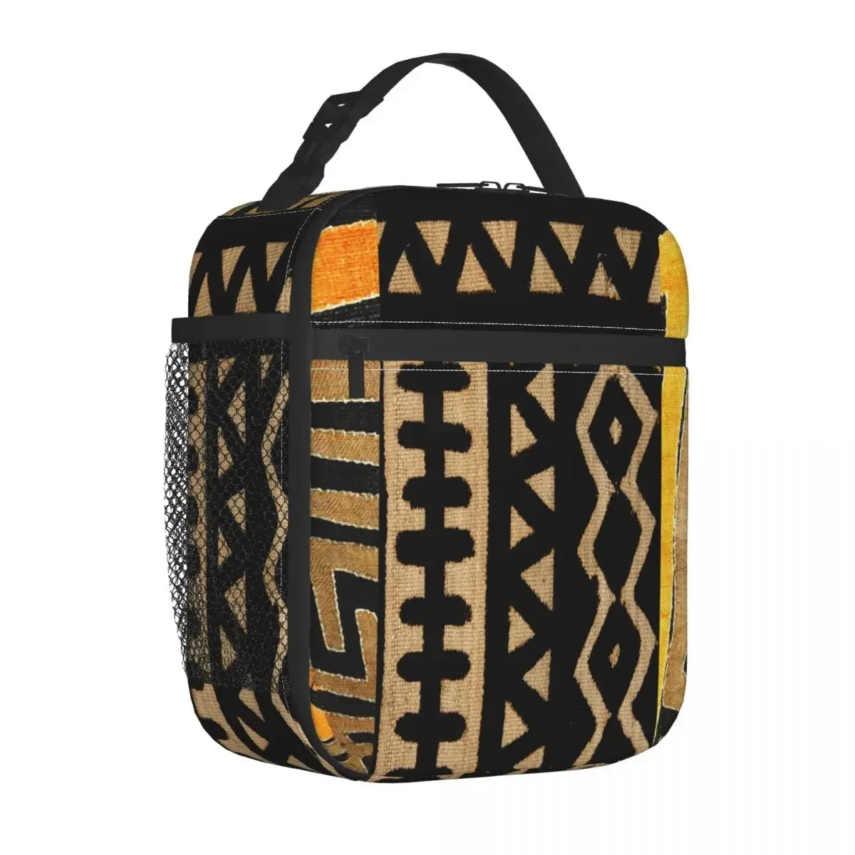 Contemporary African Mud Cloth Insulated Lunch Bags Ancient Lunch Container Thermal Bag Tote Lunch Box Work Picnic Food Bag