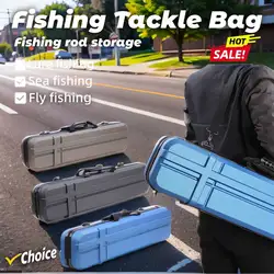 Fishing Pole Bag Carrying Bag Hard Shell Portable EVA Fishing Rod Case Waterproof Multipurpose with Adjustable Shoulder Strap