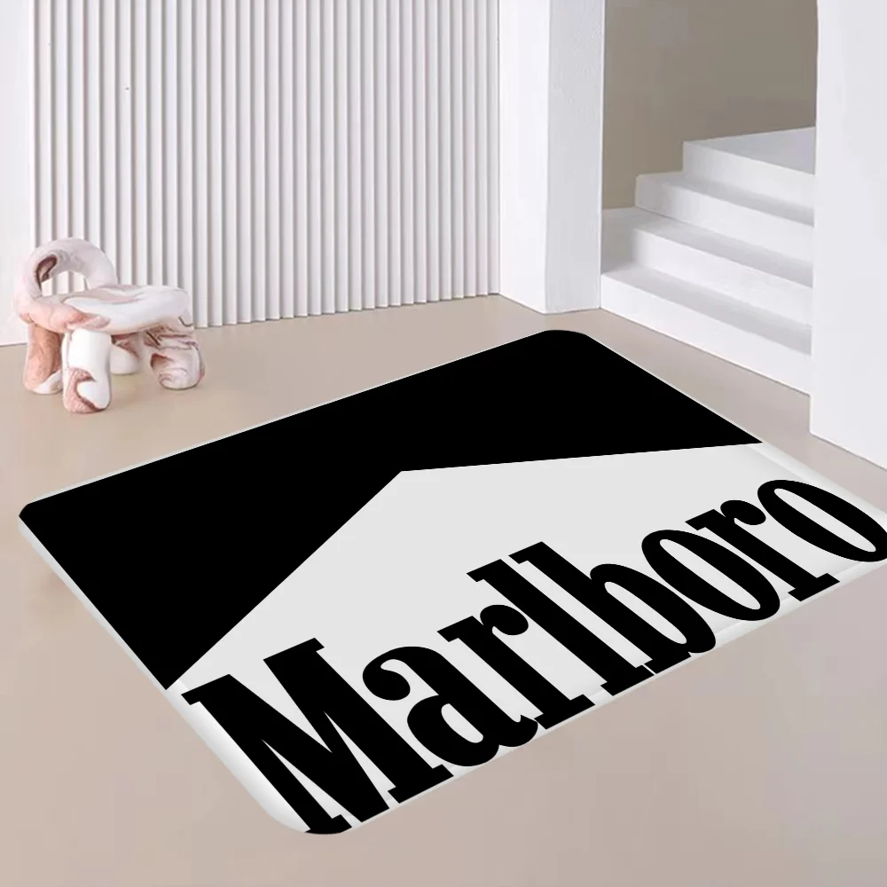 M-Marlboro LOGO Floor Mat Anti-slip Absorb Water Long Strip Cushion Bedroon Mat Alfombra