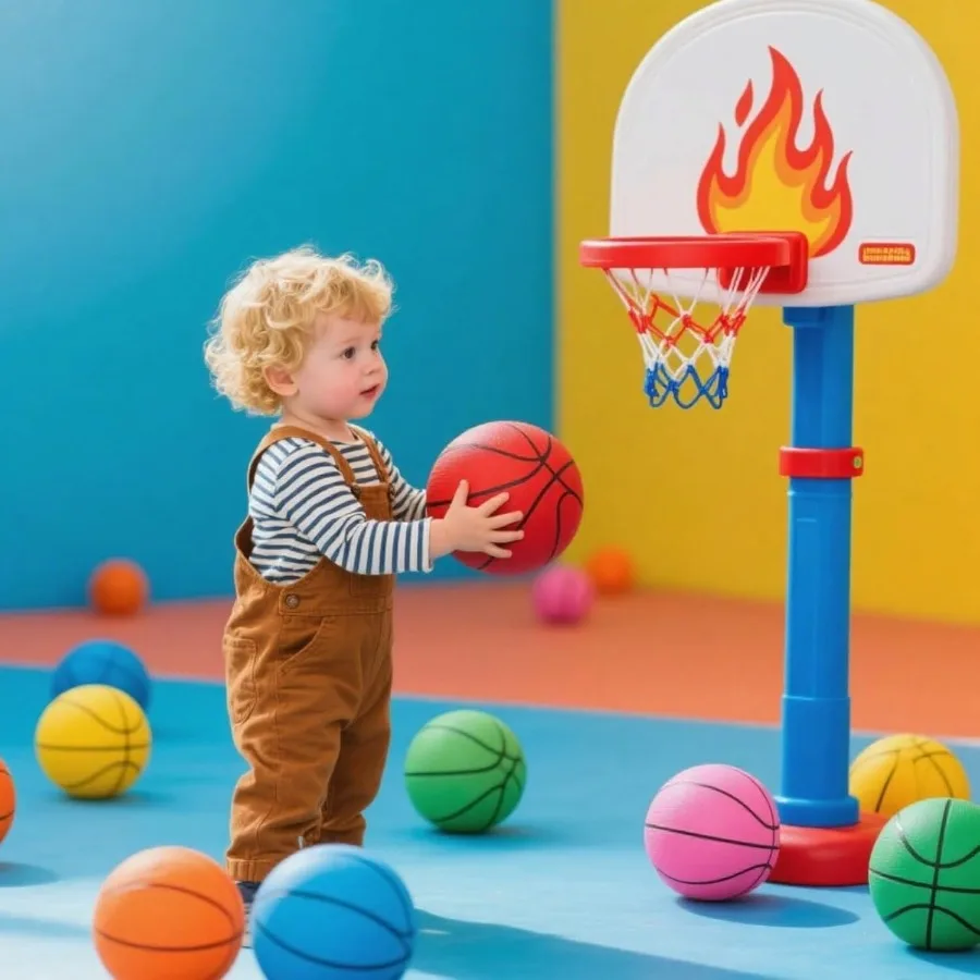 Bola Basket Mini 3 Buah Ukuran 7 Inci Set Bola Basket Kecil Ukuran 3 dengan Jarum Pompa Sempurna untuk Ring Basket Mini Permainan Luar Ruangan dan Dalam Ruangan Luar Biasa