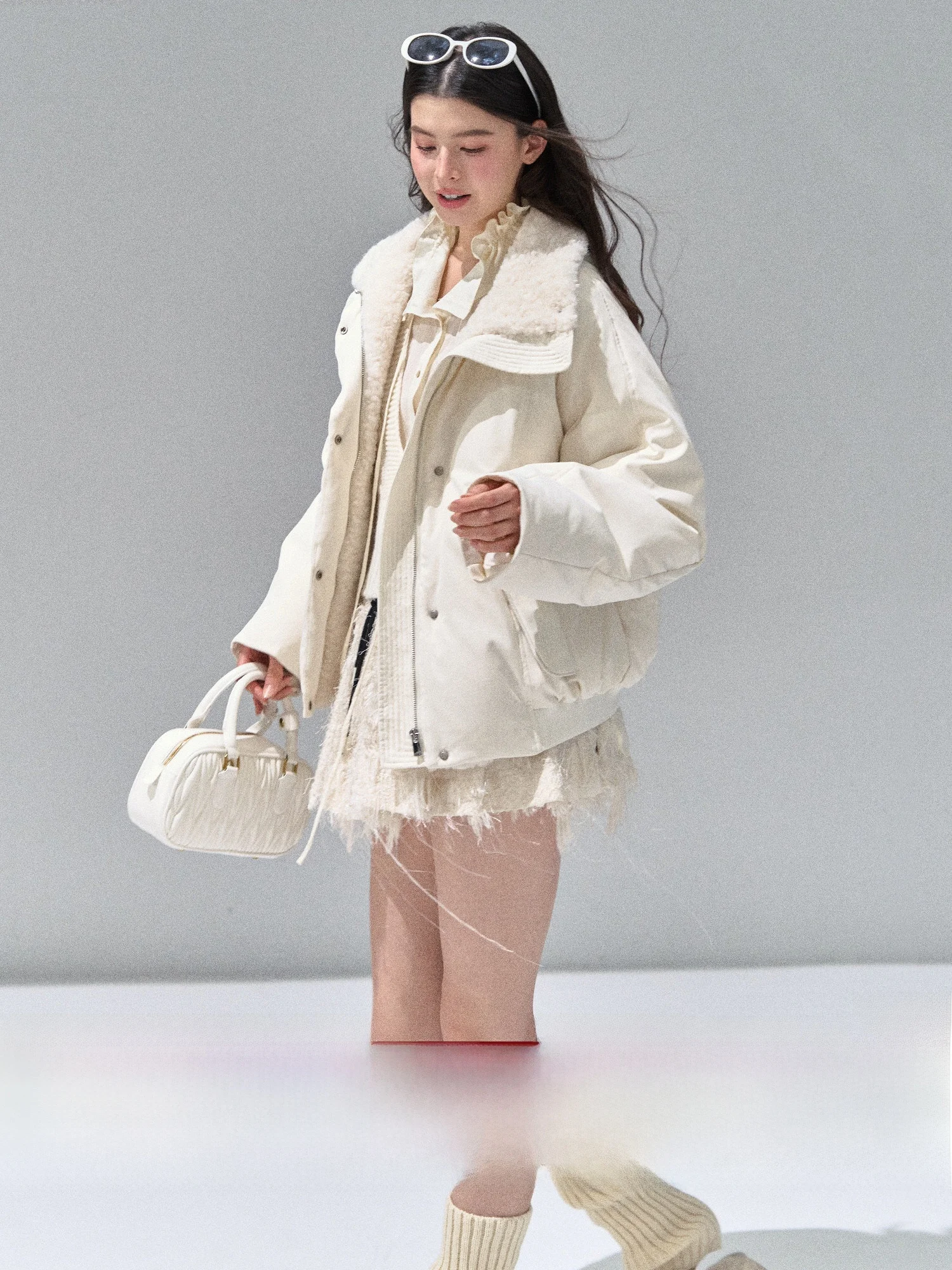 

Женская утепленная куртка RECOIN RC с флисовой подкладкой, белая, 2025 года, теплая, утолщенная, с длинными рукавами, на молнии