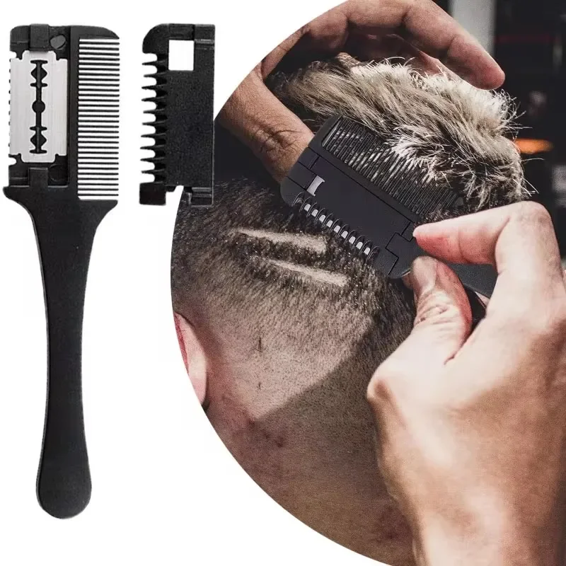 Peine de barbero para hombres, maquinilla para cortar el pelo, resistente al calor, para salón de belleza