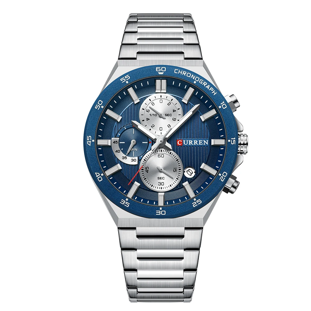 CURREN 2025 Top Luxury Brand Design Men's Quartz Watch Automatic Watches Luminous Calendar 3 Dial Wristwatches